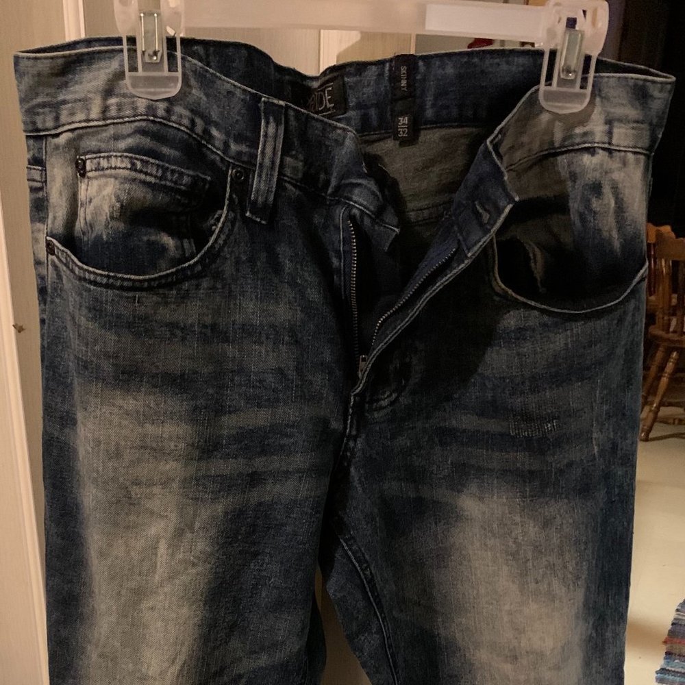 Rude Hot Topic Blue Acid Wash Skinny Jeans